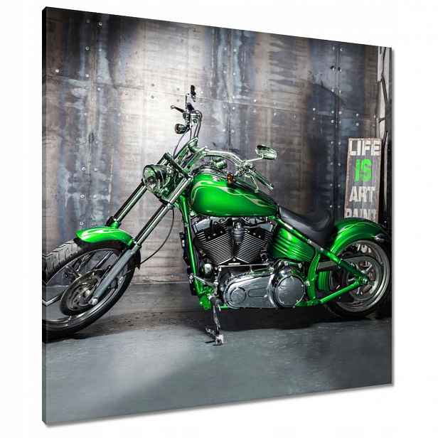 Obrazy 80x80 Zelený chopper Motocykl