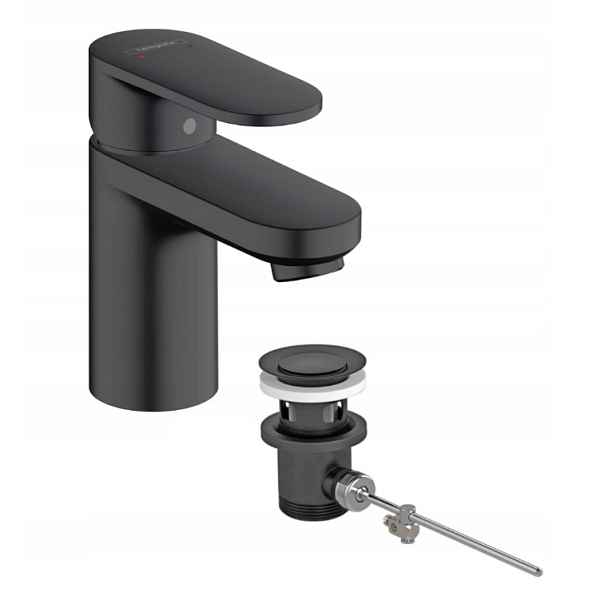 Stojánková umyvadlová baterie Hansgrohe Vernis Blend 70 korek černá 71550670