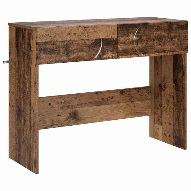 vidaXL Konzolový stolek Staré dřevo 96,5 x 38 x 75 cm kompozitní dřevo