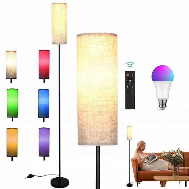 Moderní Stojací Lampa S Podlahovým Stínidlem 172 CM Rgb Led Žárovka E27