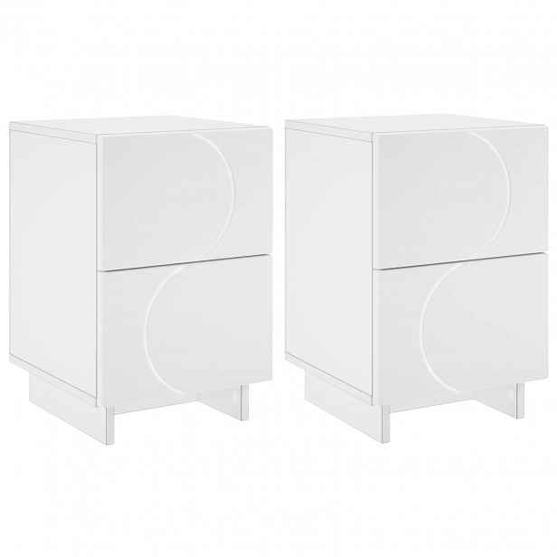vidaXL Noční skříňka 2 ks Bílá 33,5 x 34,5 x 50 cm Kompozitní dřevo