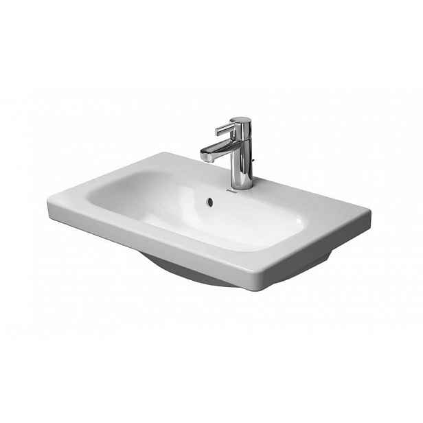 Duravit DuraStyle - Umyvadlo nábytkové Compact, 64x40 cm, s 1 otvorem pro baterii, alpská bílá 2337630000