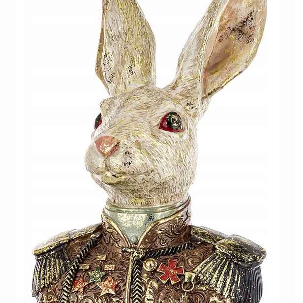Figurka králičí hlava králík zajíc králíček busta zlacená. Dekorace