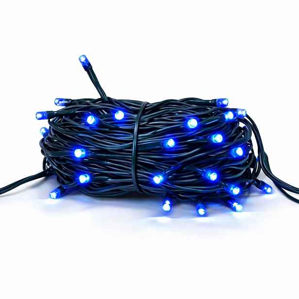 Hobby Line LED světelný řetěz, venkovní, 4 m, modrý, 32 diod, tmavě zelený kabel, IP44, prodlužovací