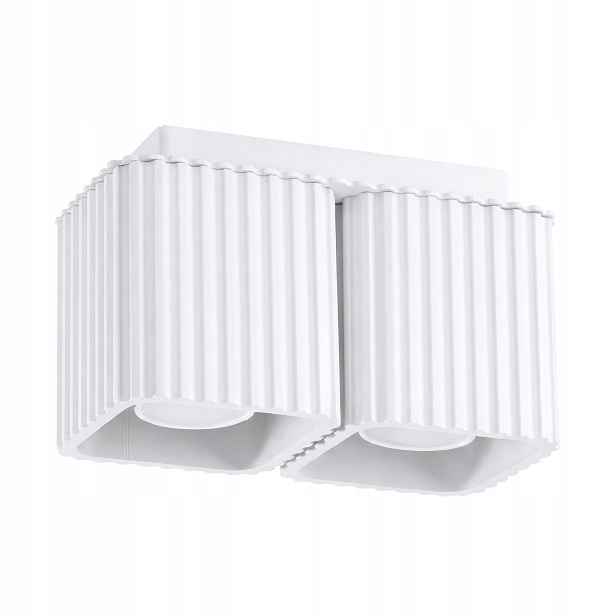 Sollux Lighting Riff stropní spot dvojitý bílý rýhovaný 2xGU10 10W