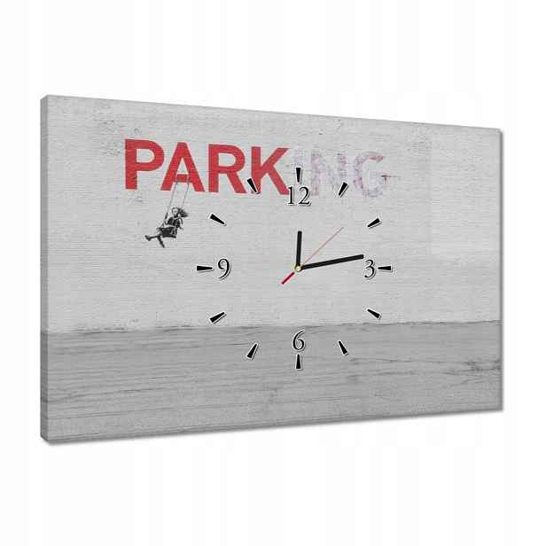 Hodiny 60x40 Banksy Parkování