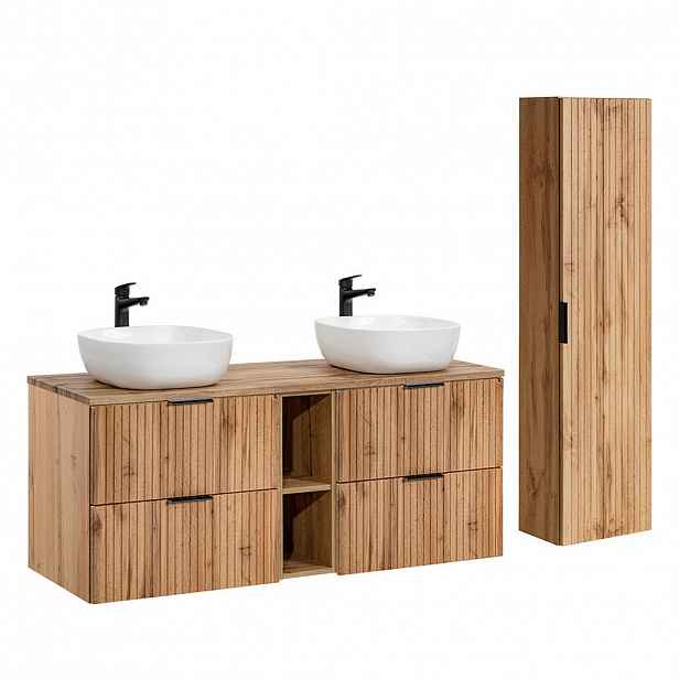 Petits-meubles KOUPELNOVÝ NÁBYTEK 140.8cm Adriel 2er-Set Dřevo