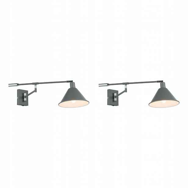 Sada 2 elegantních nástěnných lamp Trinity šedé barvy Italux