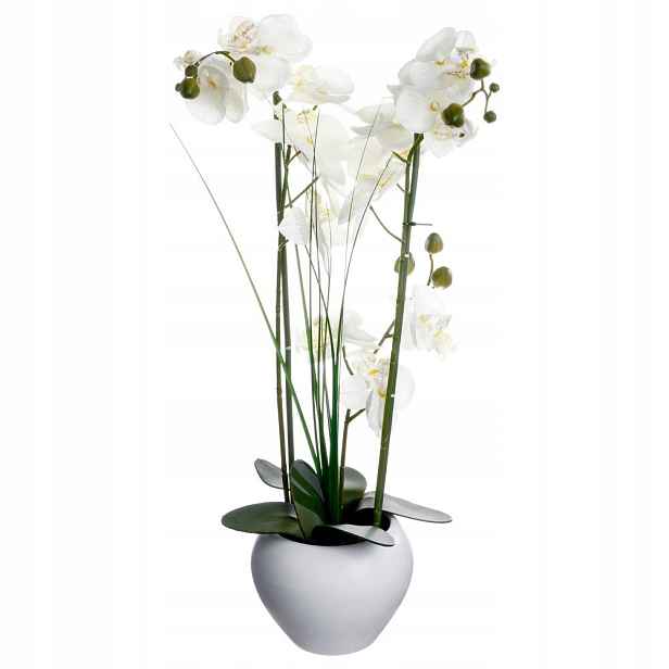 Orchidej Bílá umělý květ Orchidej 53 cm