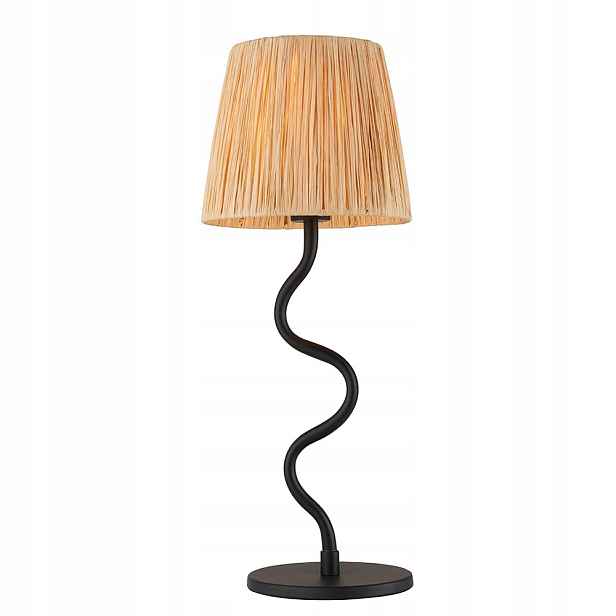 Stolní lampa boho Endon Wriggle černá ratanová E14 7W stmívatelná
