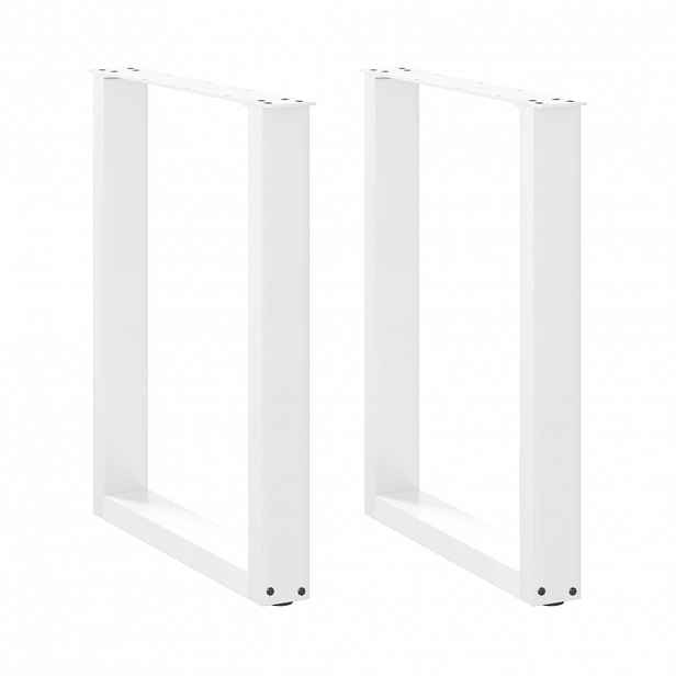 vidaXL Nohy k jídelnímu stolu ve tvaru U, 2 ks, bílé, 70 x (72-73) cm, ocel