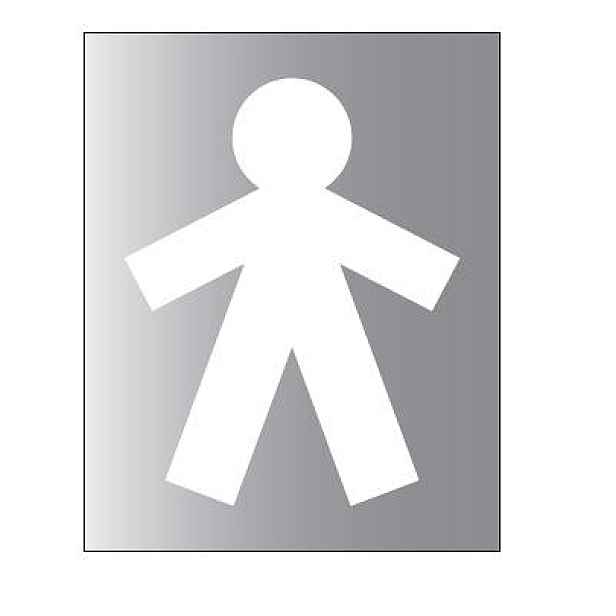 Eco produkty Značení pánských toalet; označení pánského wc - - panáček; hliník