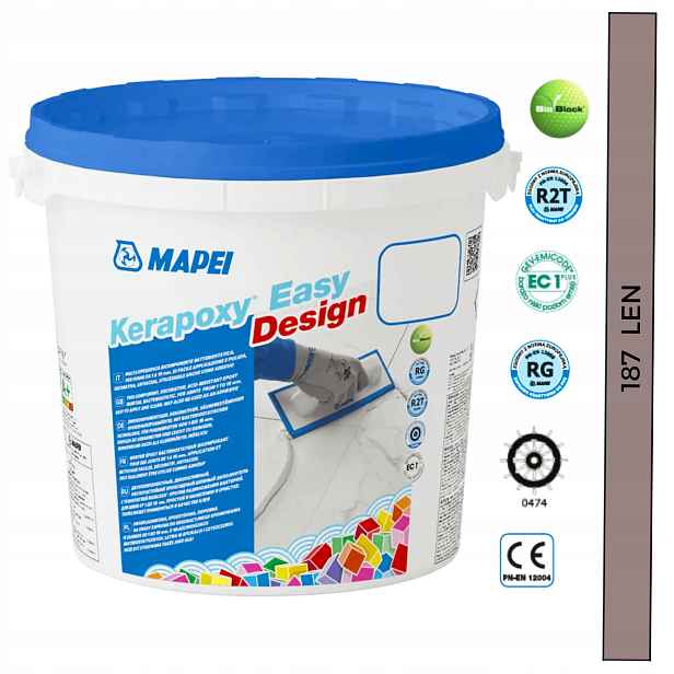 Epoxidová spárovací hmota Mapei kyselinovzdorná Kerapoxy Easy Design 3kg 187 len