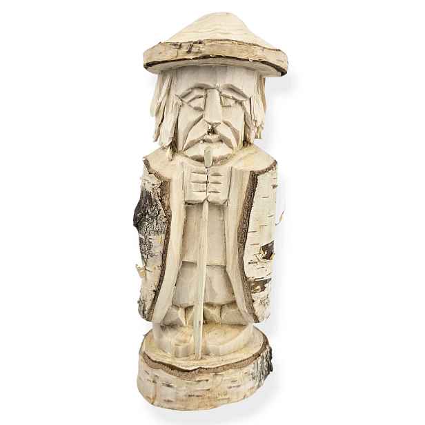 Juhas Baca Socha Figurka Dřevěná Bříza Vyřezávaná dekorace *18 cm