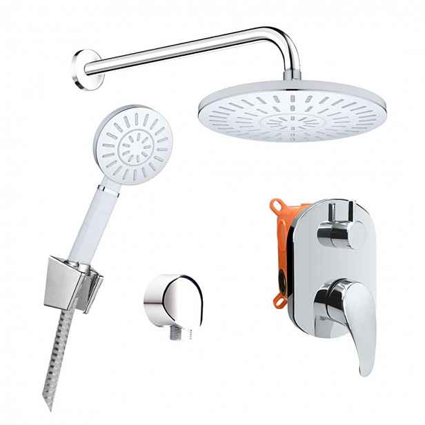 Mereo Sonáta - Sprchový set s baterií pod omítku, s tělesem, průměr 24 cm, chrom CB650SS1