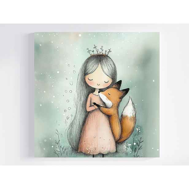 Obraz Na Plátně Canvas Dívka Malá Princezna Liška Přátelství 50x50