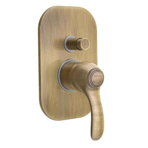 SAPHO - KIRKÉ podomítková sprchová baterie, 2 výstupy, bronz KI42B