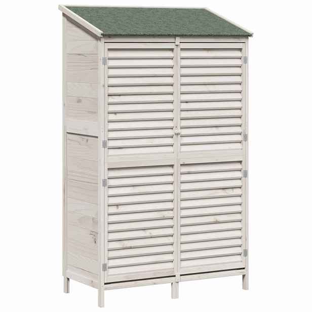 vidaXL Zahradní shed Bílá 106 x 56 x 176,5 cm Masivní jedlové dřevo