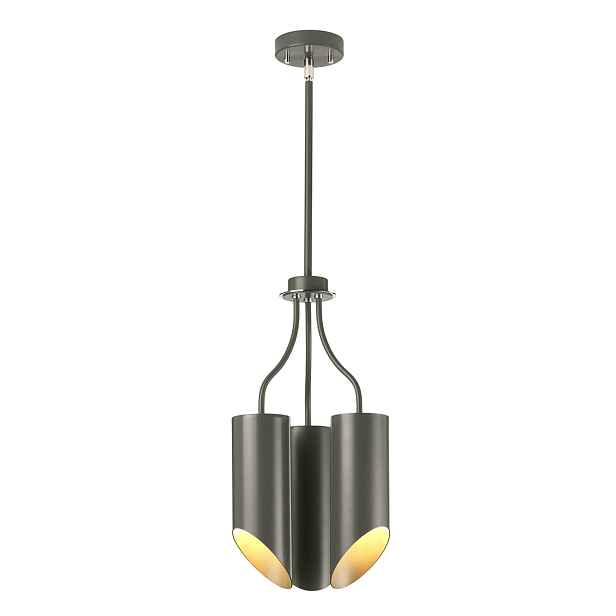 Závěsná lampa tmavě šedá, trojitá, diagonální trubka nad stůl, ostrov Elstead
