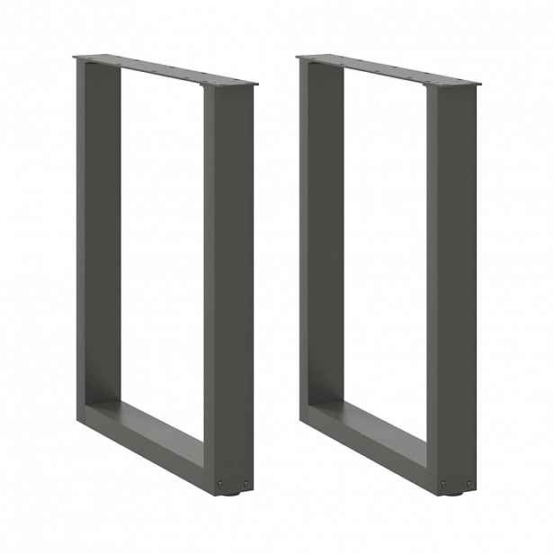 vidaXL Nohy k jídelnímu stolu ve tvaru U, 2 ks, antracitové, 70 x (72-73) cm, ocel