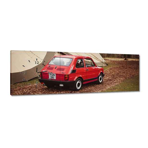 Hodiny 120x40 Červený malý Fiat 126p