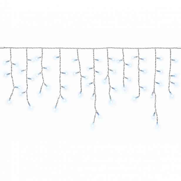 Hobby Line interiér LED rampouchy, světelné, 200 × 50 cm, ledově bílá, 40 diod, čirý kabel, IP20, prodlužovací