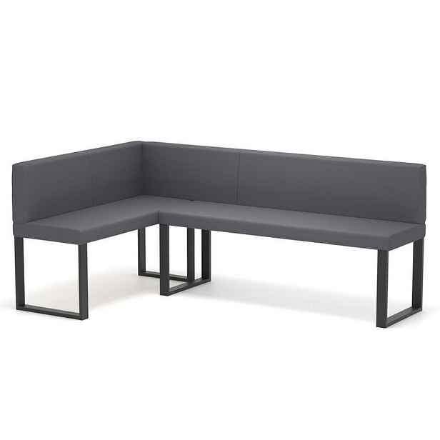 Idohome ROHOVÁ LAVICE SANA U levá ekokůže hladká, 142/196 cm, šedá