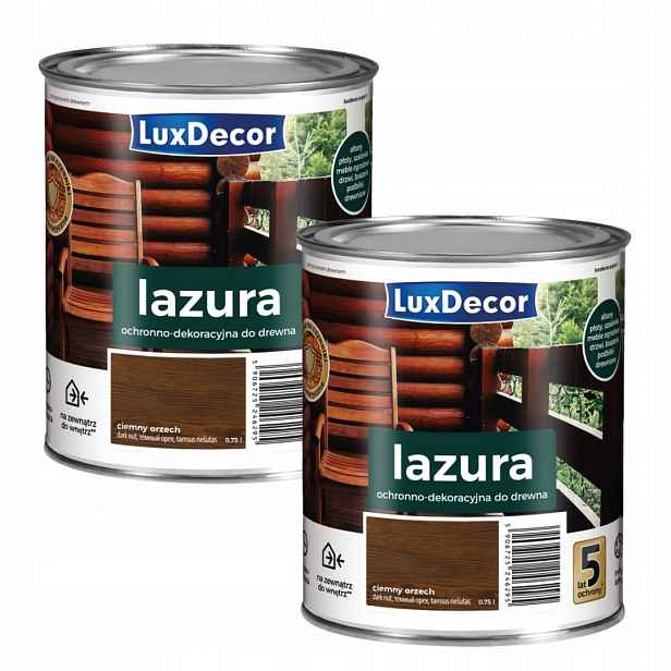 Sada 2KS Luxdecor Dekorativní Lazura Na Dřevo 2,2L Ořech Tmavý