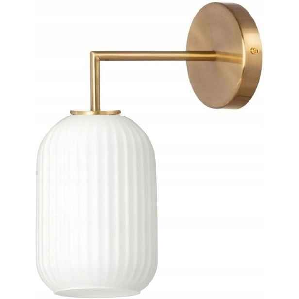 Skleněná nástěnná lampa ryhovaná slim Moderna Lux zlatá bílá