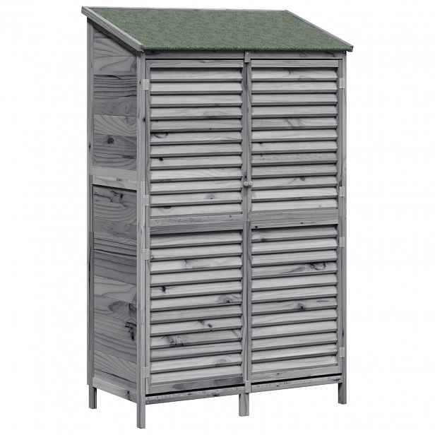 vidaXL Zahradní shed Šedá 106 x 56 x 176,5 cm Masivní jedlové dřevo