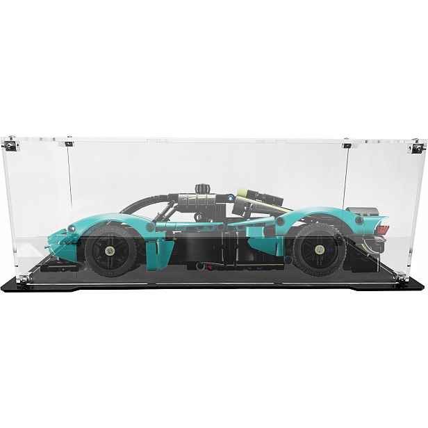 Vitrína s černou základnou pro stavebnici Lego 42208 Aston Martin Valkyrie