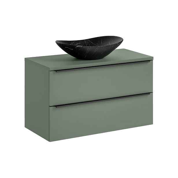 Comad Závěsná skříňka Sombra Green Lena s deskou a umyvadlem 100 cm reed green