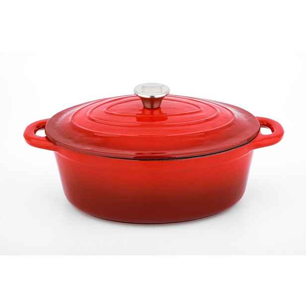 CS SOLINGEN Pekáč s poklicí litinový Xanten 37 x 22 cm červený CS-090975