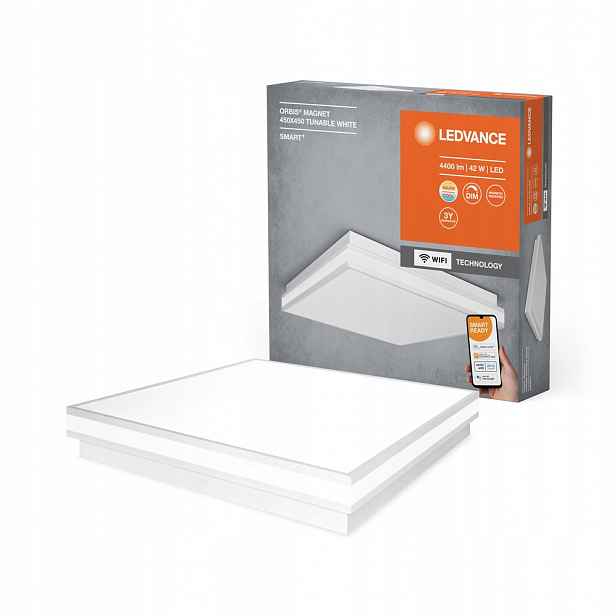 Stropní Svítidlo 42W 3200lm Cct stmívatelný, čtvercový, bílý, Smart+ WiFi, magnet