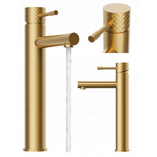 Umyvadlová baterie vysoká stojící koupelnová baterie brushed gold Glami