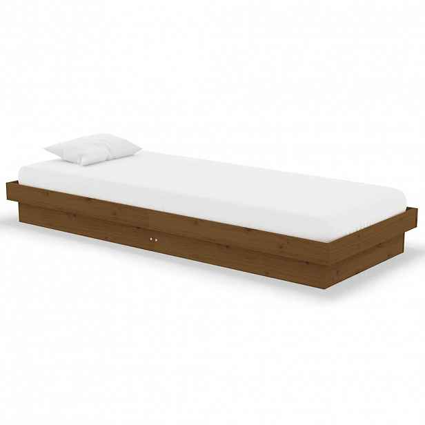 vidaXL Rám postele medově hnědý masivní dřevo 75x190cm malé jednolůžko