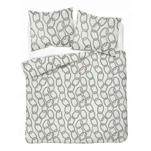 Povlečení Home Satin 220x200 krémové s béžovými mátovými řetízky