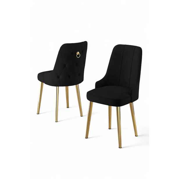 Sada židlí (4 kusy) Newa - Black, Gold