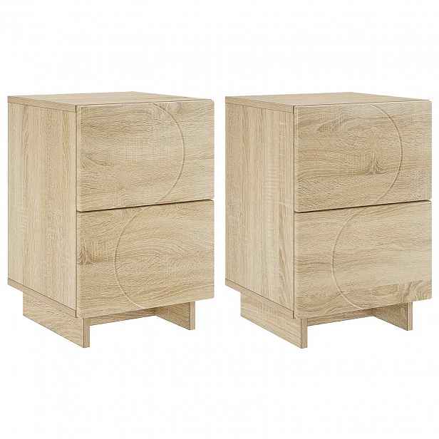 vidaXL Noční skříňka 2 ks Dub sonoma 33,5 x 34,5 x 50 cm