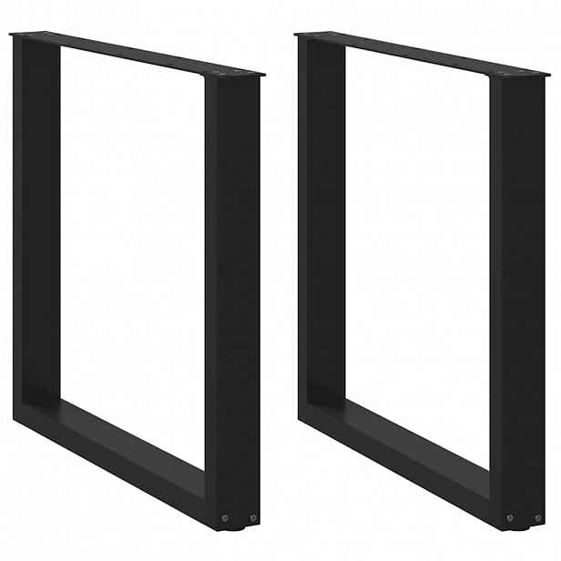vidaXL Nohy k jídelnímu stolu ve tvaru U, 2 ks, černé, 80 x (72-73) cm, ocel