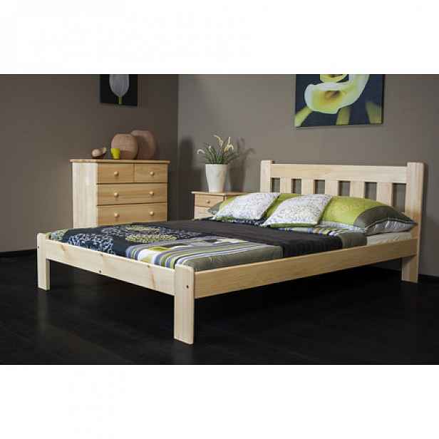 Postel BRITA 90x200cm z masivu borovice Dub