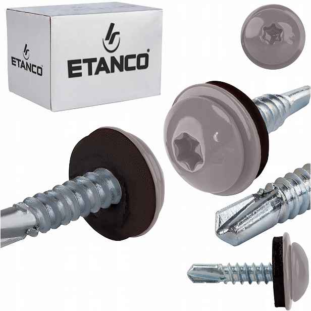 Šrouby do kovu Torx 3 mm 4,8 x 22 mm Ral 9007 250 ks Etanco GT3 Ph Z14