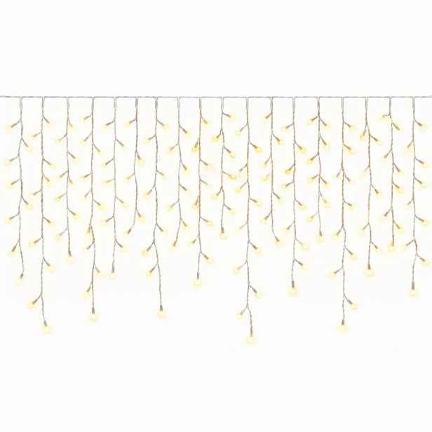 Easy Fix venkovní LED rampouchy, světelné, 300 × 90 cm, teple bílá, 174 diod, bílý kabel, IP67, prodlužovací
