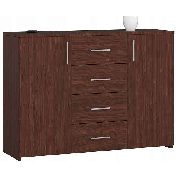 Komoda skříňka K45 110 cm 4 zásuvky wenge Akd