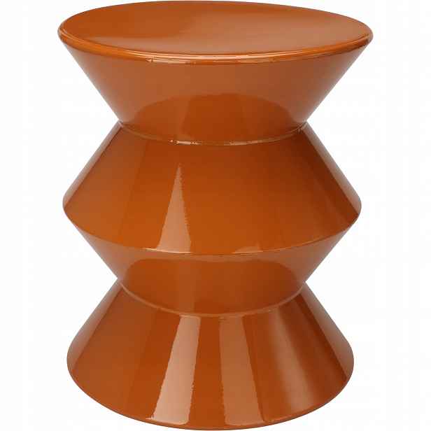 Stolek sloupec Gisa, kovový, Ø 31 cm, oranžový