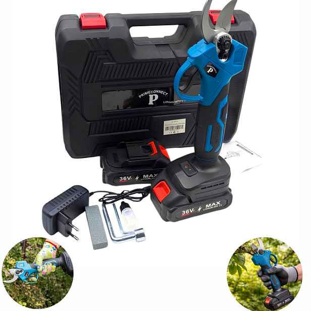Zahradní Nůžky 36V 800W na větve 40 mm 2 akumulátory kufr