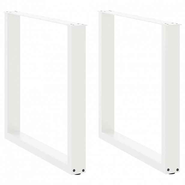 vidaXL Nohy k jídelnímu stolu ve tvaru U, 2 ks, bílé, 80 x (72-73) cm, ocel