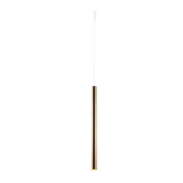 Závěsná bodová lampa tuba 70 cm bílá mosazná nad stůl barový ostrov Amplex