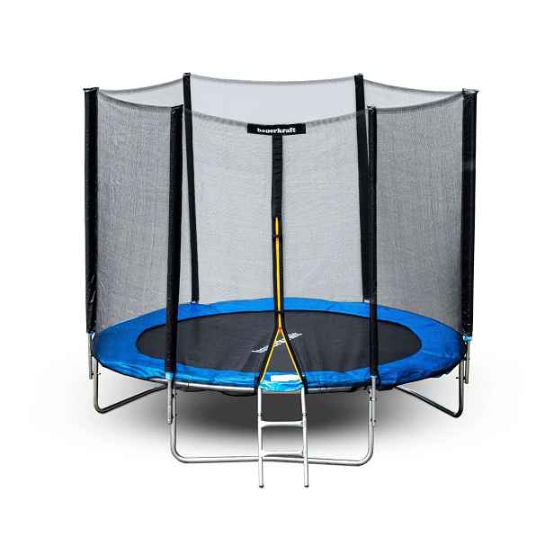 Bauerkraft Zahradní trampolína se sítí a žebříkem BLANDON 304 cm modrá/černá