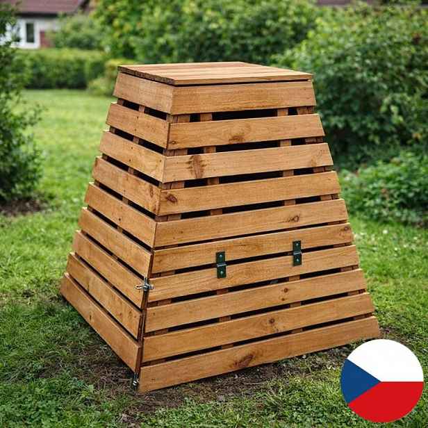 Dřevěný kompostér pyramida 430 l – česká výroba